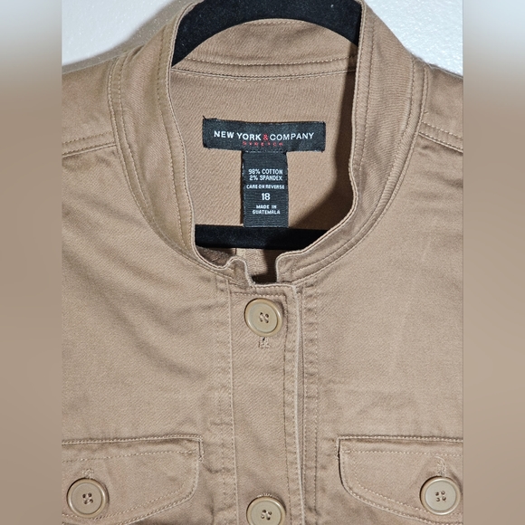 Vintage New York And Company Stretch Khaki Brown Jacket Women's Size 18 EUC - Picture 3 of 3